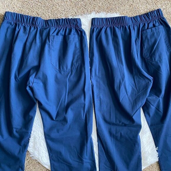 Superior Uniform Blue Scrub Pants 2 Pair Total Pull On Womens Size Small Petite - Picture 6 of 8